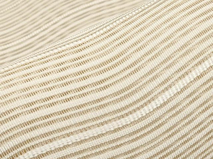 平和屋着物＊夏物　八寸名古屋帯　絽綴れ　よろけ縞　練色　正絹　逸品　CABI8559tx
