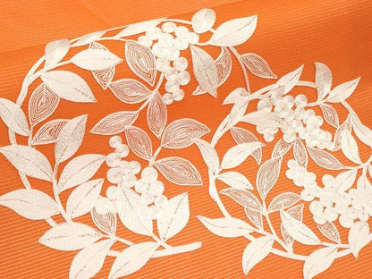 平和屋着物＊夏物　九寸名古屋帯　総刺繍　南天丸文　正絹　逸品　CABI8560tx