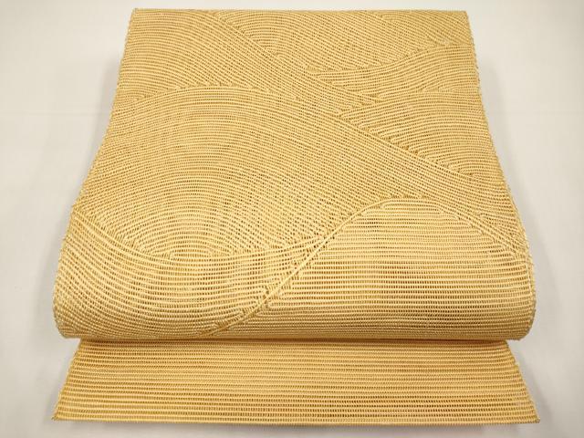 平和屋着物＊夏物　八寸名古屋帯　重ね山文　萱草色　正絹　逸品　CABI8566tx