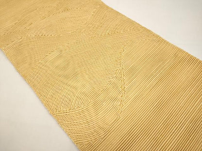 平和屋着物＊夏物　八寸名古屋帯　重ね山文　萱草色　正絹　逸品　CABI8566tx