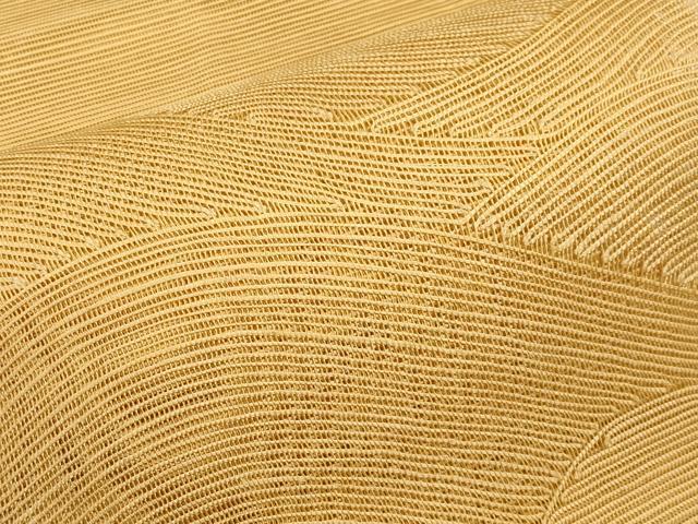 平和屋着物＊夏物　八寸名古屋帯　重ね山文　萱草色　正絹　逸品　CABI8566tx