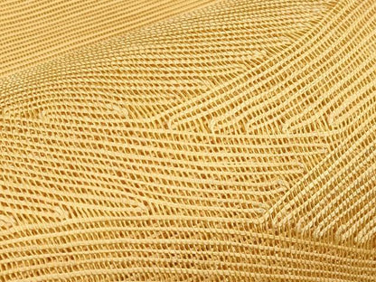 平和屋着物＊夏物　八寸名古屋帯　重ね山文　萱草色　正絹　逸品　CABI8566tx