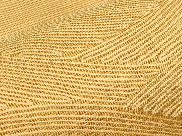 平和屋着物＊夏物　八寸名古屋帯　重ね山文　萱草色　正絹　逸品　CABI8566tx
