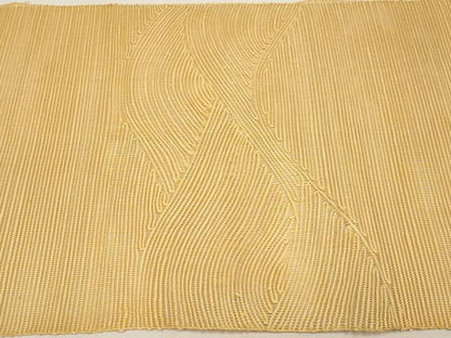 平和屋着物＊夏物　八寸名古屋帯　重ね山文　萱草色　正絹　逸品　CABI8566tx
