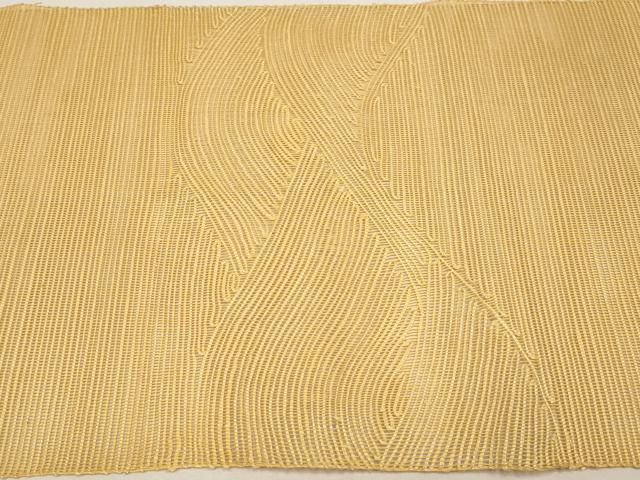 平和屋着物＊夏物　八寸名古屋帯　重ね山文　萱草色　正絹　逸品　CABI8566tx
