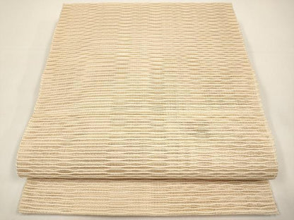平和屋着物＊夏物　八寸名古屋帯　よろけ縞　洗柿色　正絹　逸品　CABI8567tx