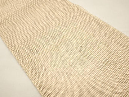 平和屋着物＊夏物　八寸名古屋帯　よろけ縞　洗柿色　正絹　逸品　CABI8567tx