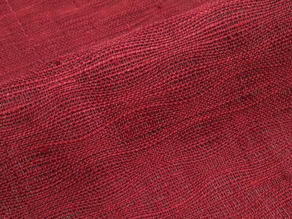 平和屋着物＊夏物　八寸名古屋帯　よろけ縞　濃紅色　正絹　逸品　CABI8568tx