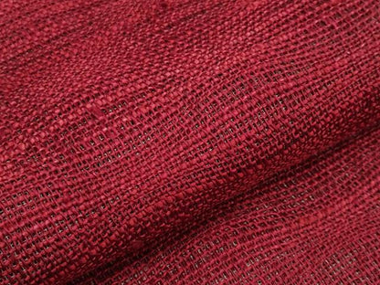 平和屋着物＊夏物　八寸名古屋帯　よろけ縞　濃紅色　正絹　逸品　CABI8568tx