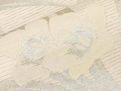 平和屋着物＊夏物　六通柄袋帯　草花文　銀糸　正絹　逸品　CABI8571tx