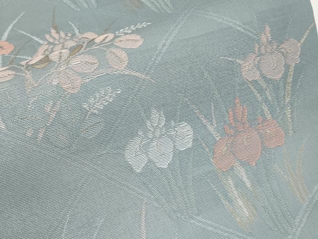 平和屋着物＊夏物　六通柄袋帯　草花文　金糸　正絹　逸品　CABI8578tx
