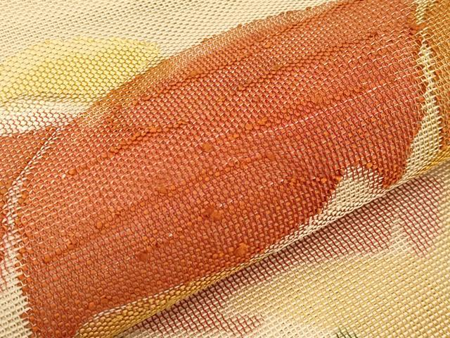 平和屋着物＊夏物　六通柄袋帯　草花文　正絹　逸品　CABI8582tx