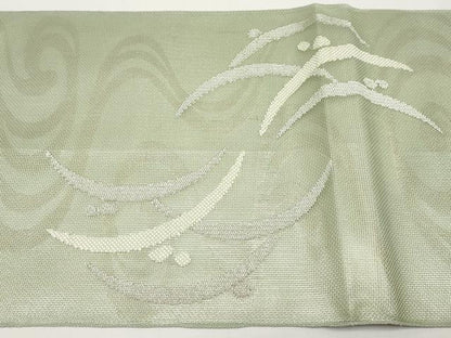 平和屋着物＊夏物　太鼓柄袋帯　露芝文　銀糸　正絹　逸品　CABI8583tx