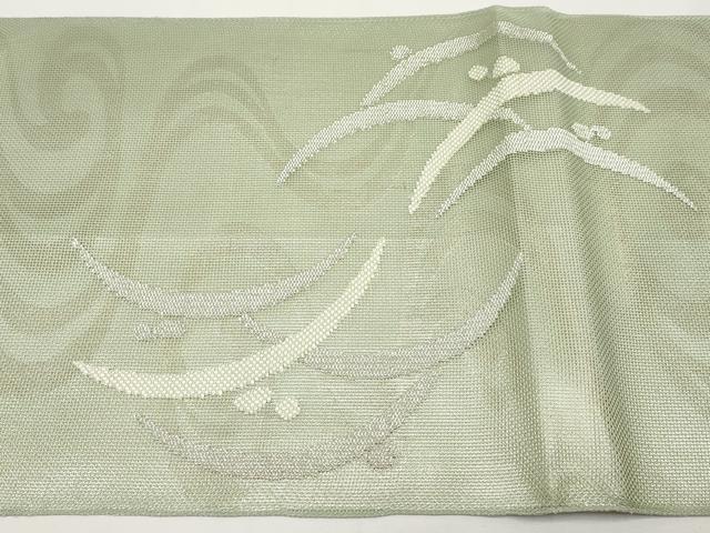 平和屋着物＊夏物　太鼓柄袋帯　露芝文　銀糸　正絹　逸品　CABI8583tx