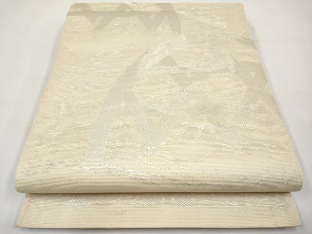 平和屋着物＊夏物　六通柄袋帯　籬文　銀糸　正絹　逸品　CABI8586tx