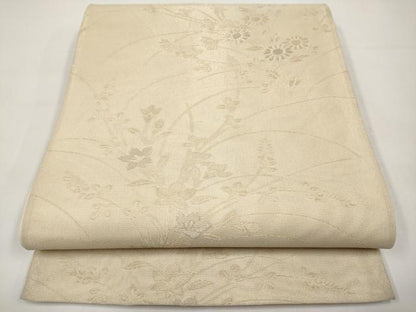 平和屋着物＊夏物　六通柄袋帯　秋草文　金銀糸　正絹　逸品　CABI8587tx