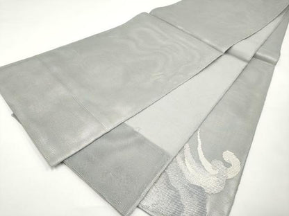 平和屋着物＊夏物　太鼓柄袋帯　立波文　銀糸　正絹　逸品　CABI8590tx