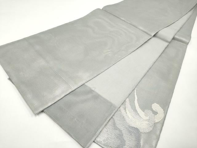 平和屋着物＊夏物　太鼓柄袋帯　立波文　銀糸　正絹　逸品　CABI8590tx