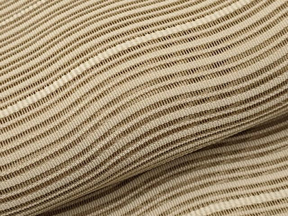 平和屋着物＊夏物　八寸名古屋帯　絽綴れ　よろけ縞　柴染色　正絹　逸品　未使用　CABI8596tx