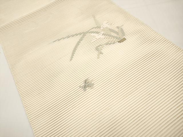 平和屋着物＊夏物　八寸名古屋帯　絽綴れ　草花文　金糸　正絹　逸品　CABI8597tx