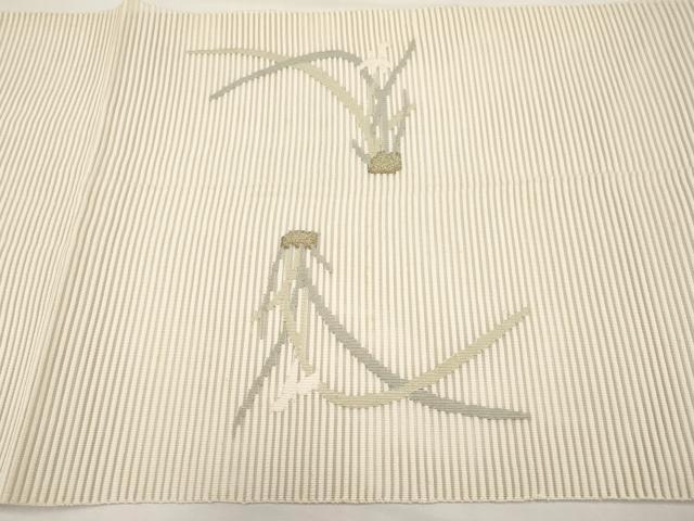 平和屋着物＊夏物　八寸名古屋帯　絽綴れ　草花文　金糸　正絹　逸品　CABI8597tx