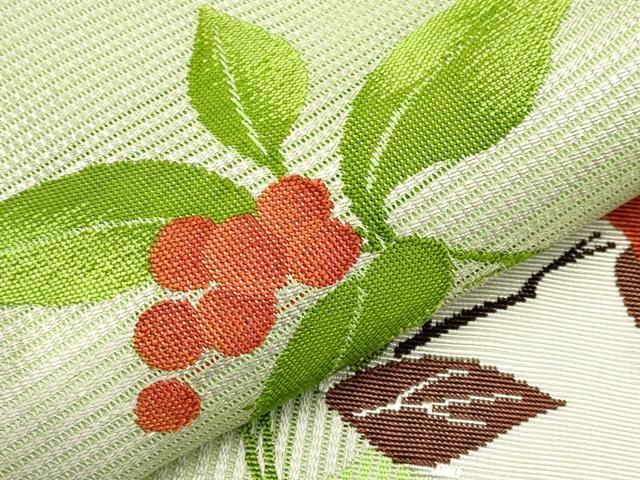 平和屋着物＊夏物　九寸名古屋帯　花丸文　銀糸　正絹　逸品　未使用　CABI8598tx