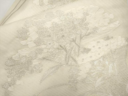 平和屋着物＊夏物　九寸名古屋帯　紫陽花　銀糸　正絹　逸品　CABI8611tx
