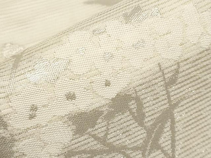 平和屋着物＊夏物　九寸名古屋帯　紫陽花　銀糸　正絹　逸品　CABI8611tx