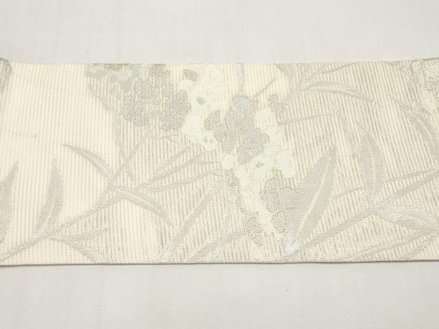 平和屋着物＊夏物　九寸名古屋帯　紫陽花　銀糸　正絹　逸品　CABI8611tx