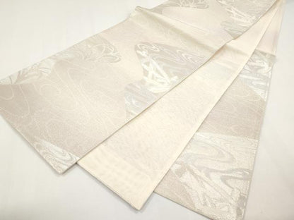 平和屋着物＊夏物　六通柄袋帯　籬流水文　銀糸　正絹　逸品　CABI8621tx