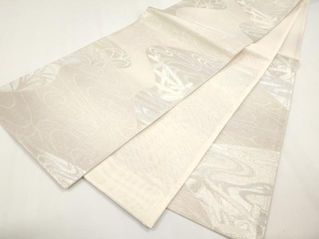 平和屋着物＊夏物　六通柄袋帯　籬流水文　銀糸　正絹　逸品　CABI8621tx
