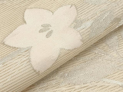 平和屋着物＊夏物　六通柄袋帯　桔梗　銀糸　正絹　逸品　未使用　CABI8622tx