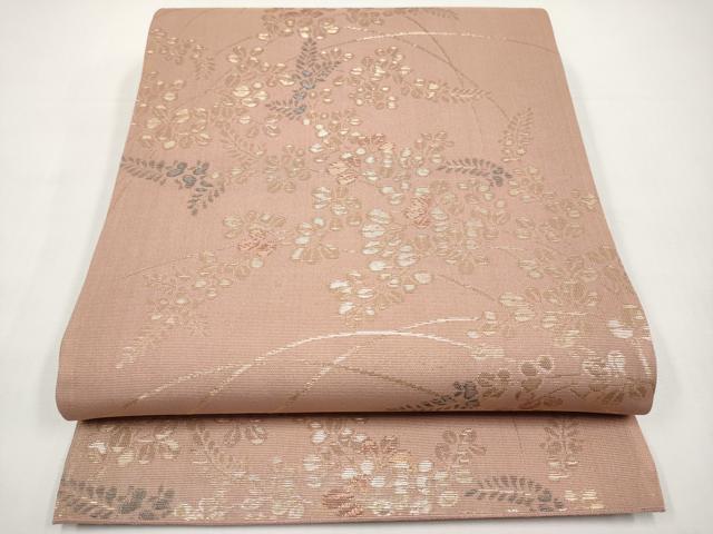 平和屋着物＊夏物　六通柄袋帯　萩文　金糸　正絹　逸品　CABI8625tx