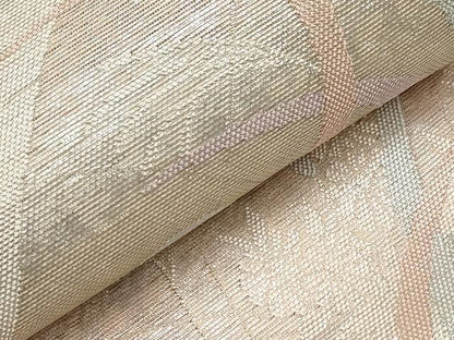 平和屋着物＊夏物　六通柄袋帯　草花文　銀糸　正絹　逸品　未使用　CABI8626tx