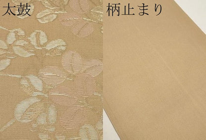 平和屋着物＊夏物　六通柄袋帯　萩文　金糸　正絹　逸品　CABI8630tx