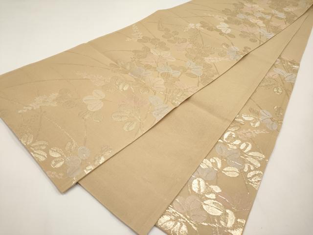 平和屋着物＊夏物　六通柄袋帯　萩文　金糸　正絹　逸品　CABI8630tx