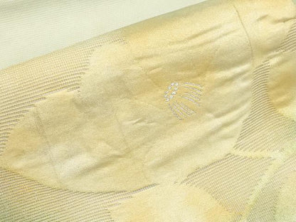 平和屋着物＊夏物　九寸名古屋帯　枝椿文　銀糸　正絹　逸品　CABI8632tx