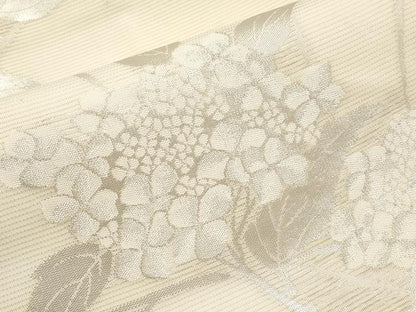 平和屋着物＊夏物　九寸名古屋帯　紫陽花　銀糸　正絹　逸品　CABI8633tx