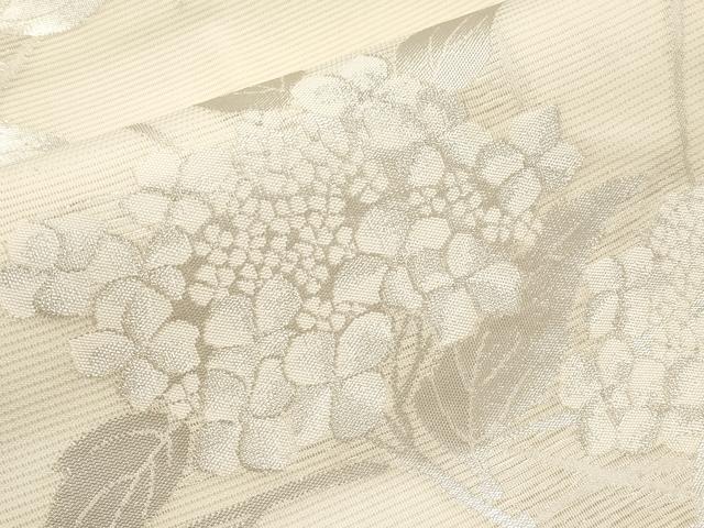 平和屋着物＊夏物　九寸名古屋帯　紫陽花　銀糸　正絹　逸品　CABI8633tx
