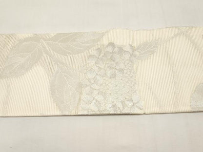平和屋着物＊夏物　九寸名古屋帯　紫陽花　銀糸　正絹　逸品　CABI8633tx