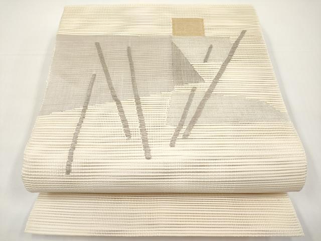 平和屋着物＊夏物　八寸名古屋帯　絽綴れ　抽象文　正絹　逸品　未使用　CABI8638tx