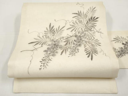 平和屋着物＊夏物　九寸名古屋帯　作家物　手描き　藤花房　正絹　逸品　CABI8642tx