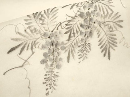平和屋着物＊夏物　九寸名古屋帯　作家物　手描き　藤花房　正絹　逸品　CABI8642tx