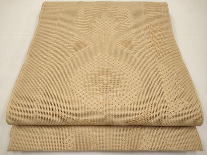 平和屋着物＊夏物　八寸名古屋帯　枝花文　丁子色　正絹　逸品　CABI8649tx