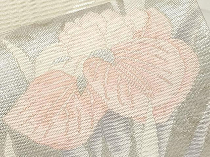平和屋着物＊夏物　六通柄袋帯　杜若　銀糸　正絹　逸品　CABI8652tx