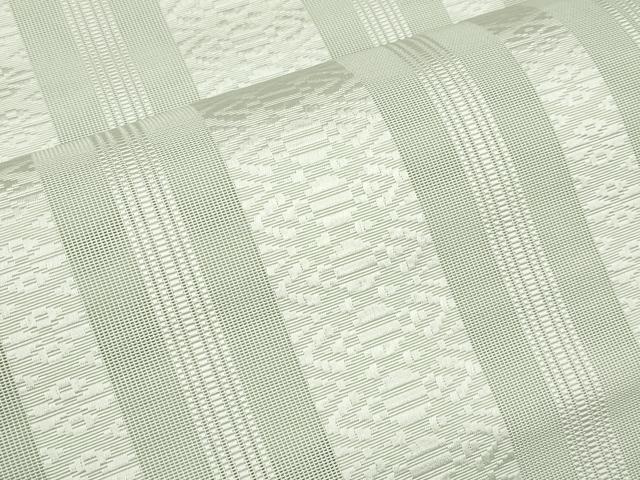 平和屋着物＊夏物　本場筑前博多織　八寸名古屋帯　紗献上　白緑色　正絹　逸品　CABI8660tx
