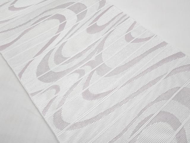 平和屋着物＊夏物　八寸名古屋帯　流水文　銀糸　CABI8663tx