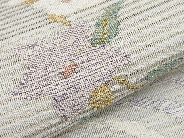 平和屋着物＊夏物　八寸名古屋帯　絽綴れ　流水秋草文　金銀糸　正絹　逸品　未使用　CABI8665tx