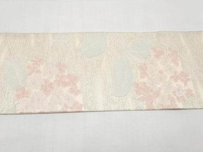 平和屋着物＊夏物　九寸名古屋帯　紫陽花　銀糸　正絹　逸品　CABI8666tx