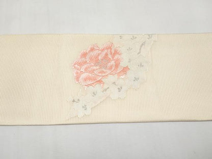 平和屋着物＊夏物　九寸名古屋帯　唐織　枝花文　正絹　逸品　CABI8667tx